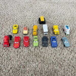 Lot of 13 Pixar Cars Cake Toppers Lightning McQueen Non Moving Wheels